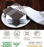 Urban Villa Cotton Dish Cloth Set of 8, Waffle Kitchen Cloth 12x12 Inch Highly Absorbent Soft Dish Cloths for Kitchen Cleaning & Drying Dishes Mitered Corner Dish Towels - Grey White, Checks
