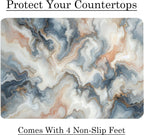 Multicolored White Agate Marble Kitchen Glass Cutting Board Ocean Decorative Gift Marbled Granite Stone Rock Gift For Her Mom Wife (Multicolored)