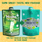 Lt. Blender's Mojito in a Bag - Each Bag Makes 1/2 Gallon of Frozen Mojito Mix – Non-GMO Cocktail Mix for Slushies – Make a Cocktail, Wine Slushie or Mocktail - (Pack of 4)