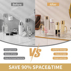 YCIA&DONE Bathroom Organizer Countertop, Makeup Storage, Skincare Cosmetic Tray Shelf, Perfume Holder Rack for Vanity Counter, Large Capacity, Easy to Install, Clean, 1 Tier, Clear White