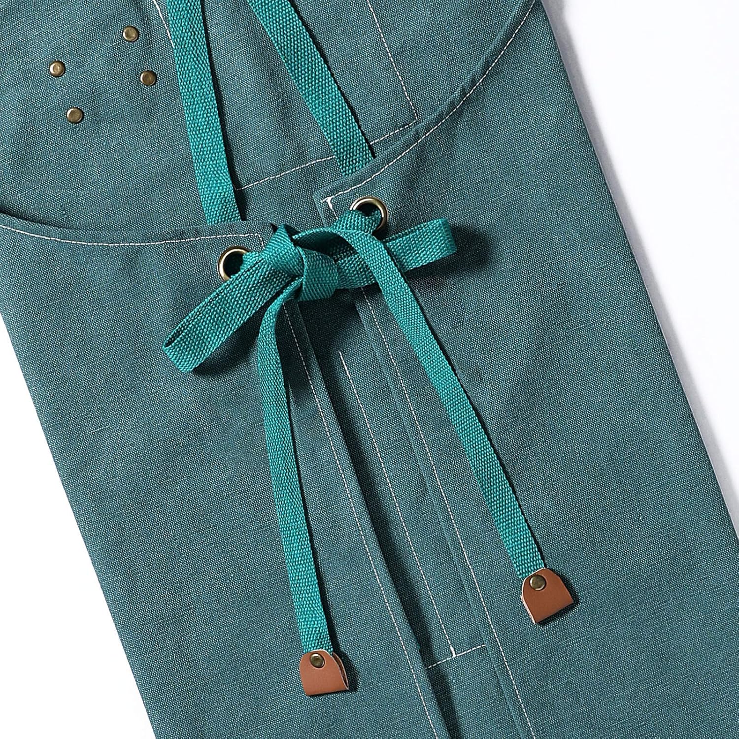 AFUN Chef Aprons for Men Women with Large Pockets, Cotton Canvas Cross Back Heavy Duty Adjustable Work Apron, Size M to XXL (Darkgreen)