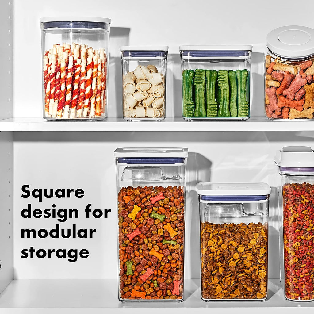 OXO Good Grips Pet POP Container – 2.8 Qt/2.6 L |Ideal for up to 3lbs of Dog Food or 2lbs of Cat Food | Airtight Dog and Cat Food Storage Container | BPA Free