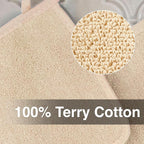 RITZ Terry Potholder & Hot Pad: Unparalleled Heat Resistant, Durable 100% Cotton – Ergonomically Designed for Optimal Grip – Easy-Care Machine Washable – 2-Pack, Latte