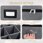 homyfort Wine Glass Storage Box, China Storage Containers with Dividers, Stemware Storage Case Holds 24 Wine Glass or long stem Crystal Glassware with Handles, Hard Shell and Stackable