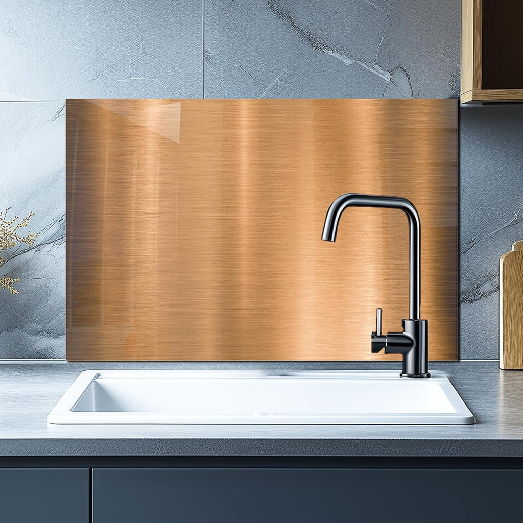 DAIFURONGE Tempered Glass Backsplash For Kitchen Behind Stove, Stove Backsplash Top Cover,Easy to Clean Glass Splashback, Sink Cover Splash Guard, Kitchen Wall Decor (27.56"x19.69"(70x50cm))