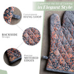 Maison d' Hermine Oven Gloves 100% Cotton Oven Mitt 7" x 13" with Loop Heat Resistant, BBQ, Cooking Gloves, Baking, Grilling, Kitchen, Handling Hot Pans (Pack of 1, Imperfection)