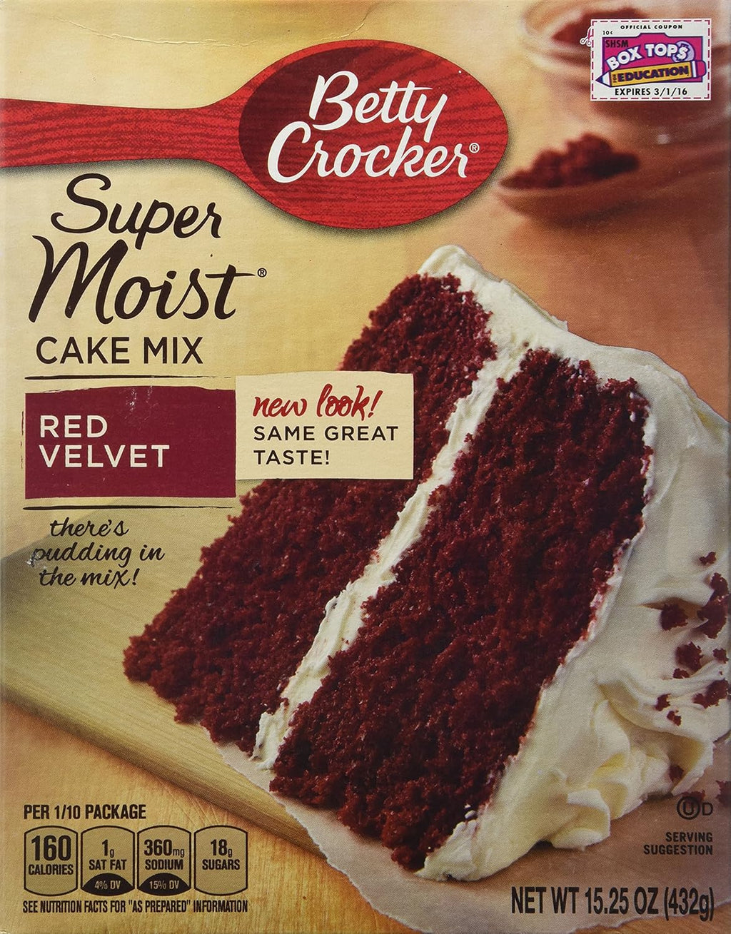 Betty Crocker, Supermoist Cake Mix, Red Velvet, 15.25oz Box (Pack of 6)