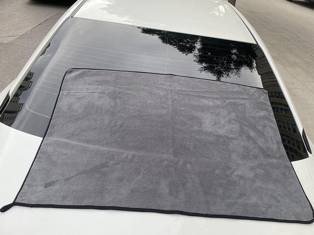Large Microfiber Drying Towel for Car, Great Thick Soft Plush Towels, 36 x 24inches 800GSM Thickness, Quality, Washable, Absorbency No Scratch Lint Free Drying Towel (36 x 24inches,Grey-Green,1pack)