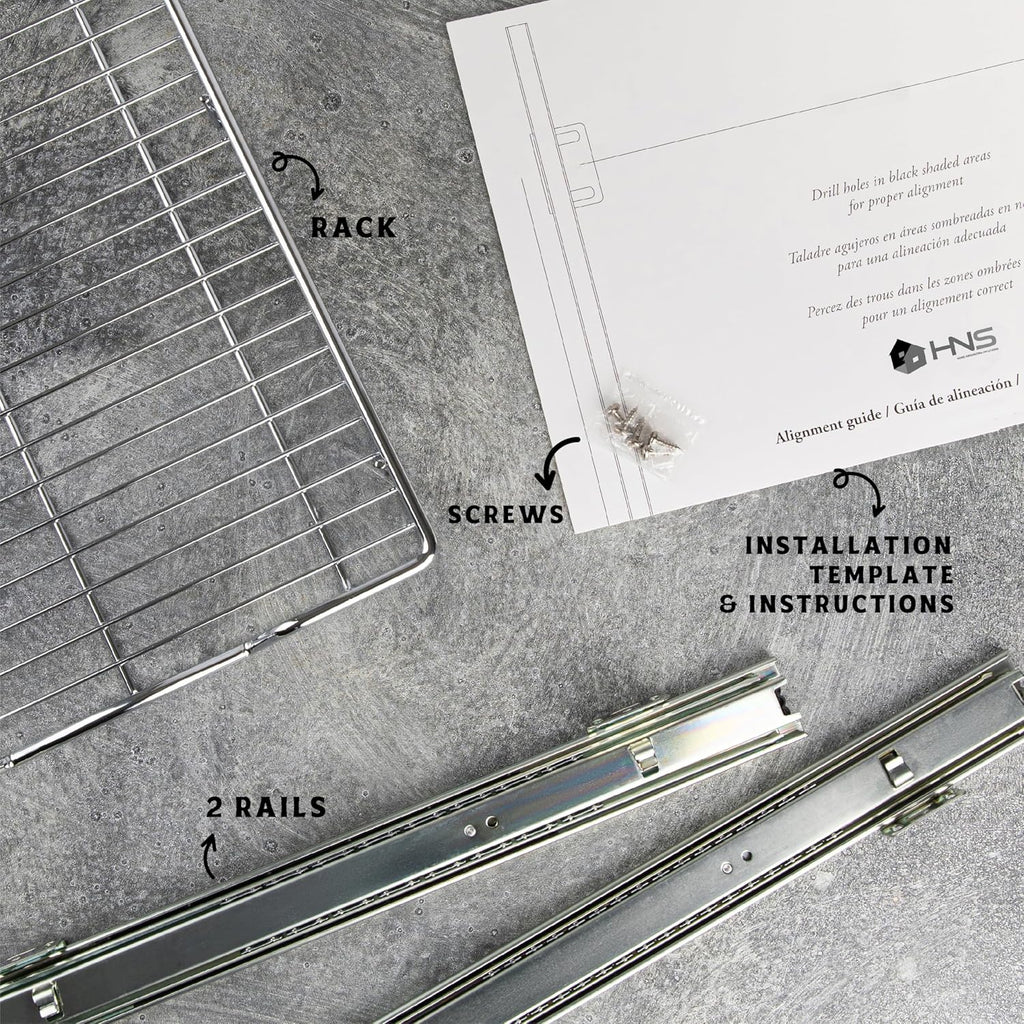 HOLDN’ STORAGE Pull Out Cabinet Organizer, Heavy Duty Caddy w/Lifetime Limited Warranty -20”W x 21”D - Requires At Least 21-1/4” Cabinet Opening, Steel Metal Cabinet Drawers Slide Out, Chrome