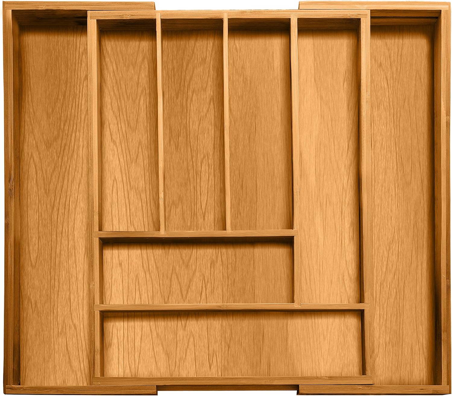 Bellemain Expandable Bamboo Drawer Organizer - Large Kitchen Utensil Holder for Cutlery, Silverware, Flatware Storage - Utensil Organizer for Kitchen Drawers, Desk, Junk Drawer Organizer Tray, 8-Slot