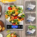 ''Cooking Master' 22lb Digital Kitchen Scale,Food Scale Measures in Grams and Ounces for Weight Cooking Baking,1g/0.1oz Precise Graduation,Stainless Steel and Tempered Glass