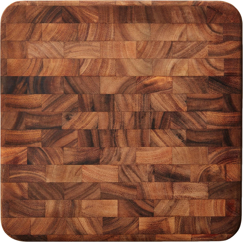 Ironwood Oslo End Grain Square Utility Cutting Board, One Size, Acacia Wood, Brown