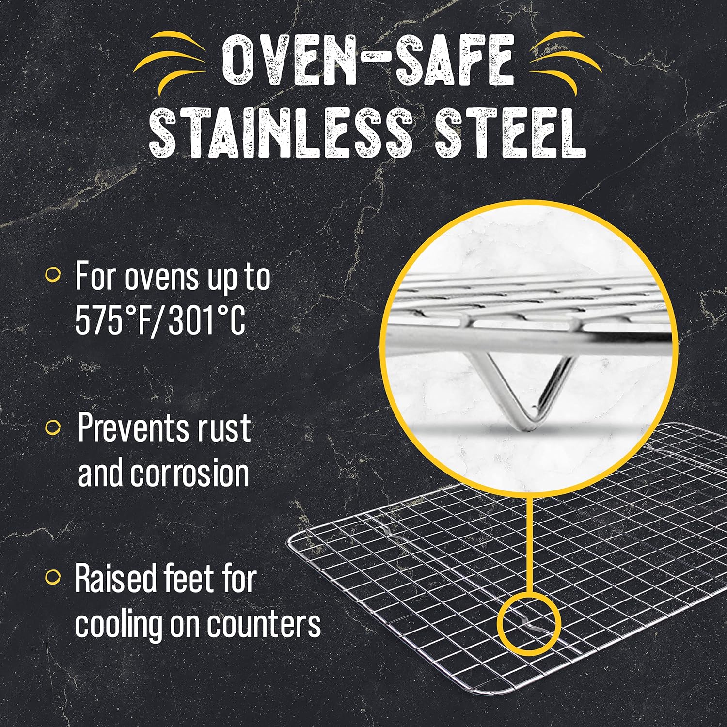 Checkered Chef Cooling Rack for Cooking and Baking - 11 ¾" x 17 Set of 2 Stainless Steel, Oven Safe Grid Wire Cookie Cooling Racks