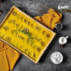 Rectangle Tart Pan, 13-Inch with Removable Loose Bottom Non-Stick Oblong Quiche Bakeware for Oven Baking (Champagne Gold)