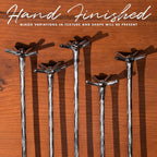 Piña Barware Swizzle Stick Stirrer - Stainless Steel with Handmade Wood-Grain Finish (Regular Width, One Swizzle Stick)