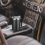 HASLE OUTFITTERS 40 oz Stainless Steel Tumbler with Handle, Vacuum Insulated Tumblers Bulk, Reusable Double Wall Travel Coffee Mug, Durable Powder Coated Water Bottles(Black, 4)