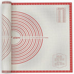 36 * 24 inches Red, Non-Slip Silicone Baking Sheets - Baking Mat with 0.7mm Thickness - Non-Stick Pastry & Cookie Mat for Kitchen Counter for Rolling Out Dough with Measurements.